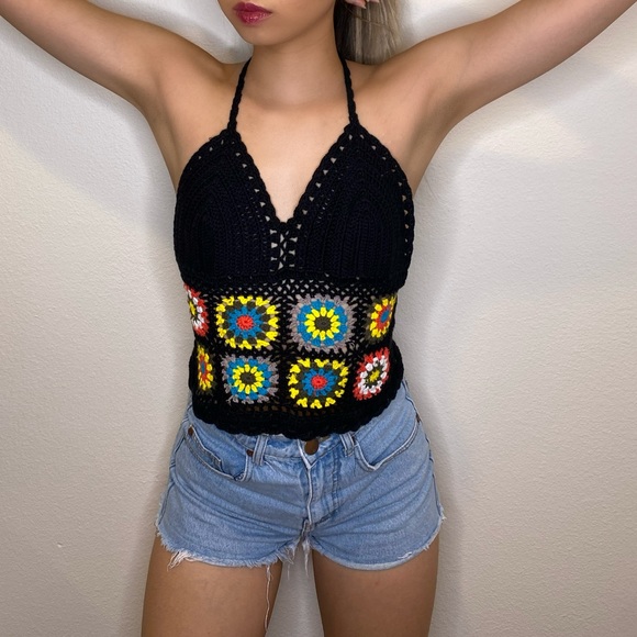 Tops - NEW with tag Black Croquet top tie with open back